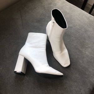 White ankle boots